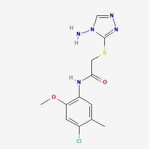 molecular formula C12H14ClN5O2S B5744116 2-[(4-amino-4H-1,2,4-triazol-3-yl)thio]-N-(4-chloro-2-methoxy-5-methylphenyl)acetamide 