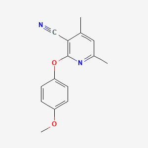 molecular formula C15H14N2O2 B5744245 2-(4-methoxyphenoxy)-4,6-dimethylnicotinonitrile 