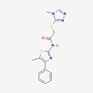 molecular formula C15H15N5OS2 B5744253 N-(5-methyl-4-phenyl-1,3-thiazol-2-yl)-2-[(4-methyl-4H-1,2,4-triazol-3-yl)thio]acetamide 