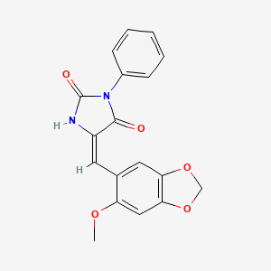 5-[(6-methoxy-1,3-benzodioxol-5-yl)methylene]-3-phenyl-2,4-imidazolidinedione