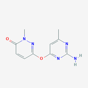 molecular formula C10H11N5O2 B5744289 6-[(2-amino-6-methyl-4-pyrimidinyl)oxy]-2-methyl-3(2H)-pyridazinone 