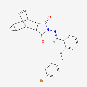 4-({2-[(4-bromobenzyl)oxy]benzylidene}amino)-4-azatetracyclo[5.3.2.0~2,6~.0~8,10~]dodec-11-ene-3,5-dione