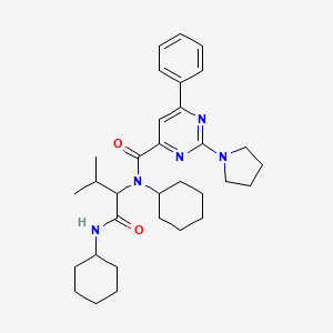 4-Pyrimidinecarboxamide,n-cyclohexyl-n-[1-[(cyclohexylamino)carbonyl]-2-methylpropyl]-6-phenyl-2-(1-pyrrolidinyl)-