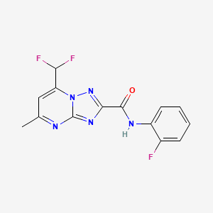 molecular formula C14H10F3N5O B5744399 7-(difluoromethyl)-N-(2-fluorophenyl)-5-methyl[1,2,4]triazolo[1,5-a]pyrimidine-2-carboxamide 