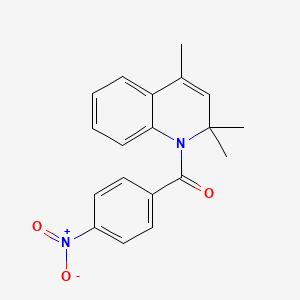 molecular formula C19H18N2O3 B5744442 2,2,4-trimethyl-1-(4-nitrobenzoyl)-1,2-dihydroquinoline 