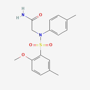 molecular formula C17H20N2O4S B5744455 N~2~-[(2-methoxy-5-methylphenyl)sulfonyl]-N~2~-(4-methylphenyl)glycinamide 