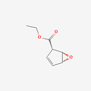 molecular formula C8H10O3 B574446 ethyl (1S,2S,5R)-6-oxabicyclo[3.1.0]hex-3-ene-2-carboxylate CAS No. 167901-29-3
