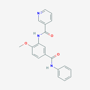 molecular formula C20H17N3O3 B5744461 N-[5-(anilinocarbonyl)-2-methoxyphenyl]nicotinamide 