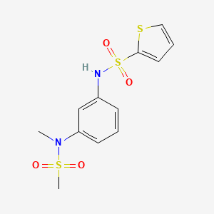 molecular formula C12H14N2O4S3 B5744473 N-{3-[methyl(methylsulfonyl)amino]phenyl}-2-thiophenesulfonamide 