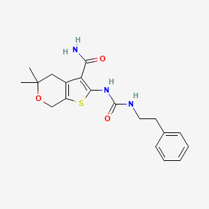 molecular formula C19H23N3O3S B5744498 5,5-dimethyl-2-({[(2-phenylethyl)amino]carbonyl}amino)-4,7-dihydro-5H-thieno[2,3-c]pyran-3-carboxamide 