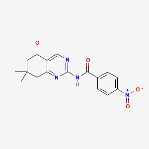 molecular formula C17H16N4O4 B5744589 N-(7,7-dimethyl-5-oxo-5,6,7,8-tetrahydro-2-quinazolinyl)-4-nitrobenzamide 