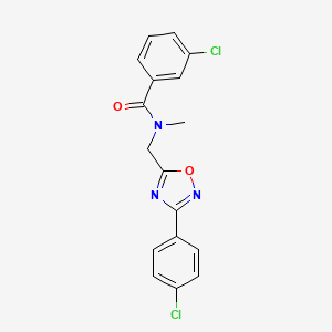 molecular formula C17H13Cl2N3O2 B5744623 3-chloro-N-{[3-(4-chlorophenyl)-1,2,4-oxadiazol-5-yl]methyl}-N-methylbenzamide 