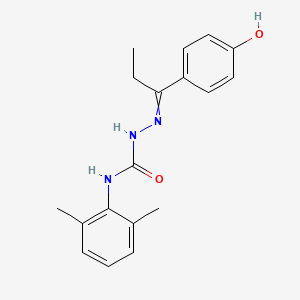 molecular formula C18H21N3O2 B5744695 1-(2,6-Dimethylphenyl)-3-[1-(4-hydroxyphenyl)propylideneamino]urea 