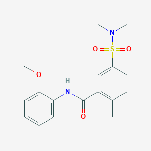 molecular formula C17H20N2O4S B5744897 5-[(dimethylamino)sulfonyl]-N-(2-methoxyphenyl)-2-methylbenzamide 