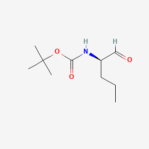 molecular formula C10H19NO3 B574490 N-[(R)-1-Formylbutyl]carbamic acid tert-butyl ester CAS No. 171560-22-8