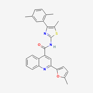 molecular formula C27H23N3O2S B5744908 N-[4-(2,5-dimethylphenyl)-5-methyl-1,3-thiazol-2-yl]-2-(5-methyl-2-furyl)-4-quinolinecarboxamide 