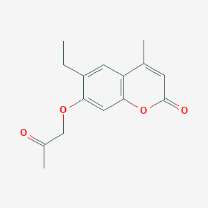 molecular formula C15H16O4 B5744917 6-ethyl-4-methyl-7-(2-oxopropoxy)-2H-chromen-2-one 