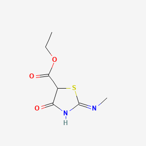 molecular formula C7H10N2O3S B574495 Ethyl 2-(methylamino)-4-oxo-4,5-dihydro-1,3-thiazole-5-carboxylate CAS No. 175856-35-6