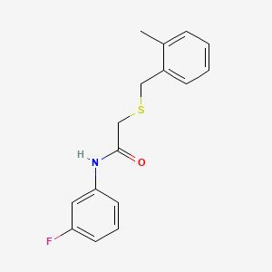 molecular formula C16H16FNOS B5744968 N-(3-fluorophenyl)-2-[(2-methylbenzyl)thio]acetamide 
