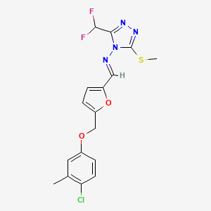 molecular formula C17H15ClF2N4O2S B5744998 N-({5-[(4-chloro-3-methylphenoxy)methyl]-2-furyl}methylene)-3-(difluoromethyl)-5-(methylthio)-4H-1,2,4-triazol-4-amine 