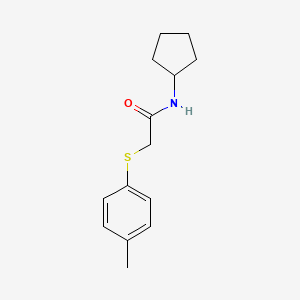 molecular formula C14H19NOS B5745001 N-cyclopentyl-2-[(4-methylphenyl)thio]acetamide 