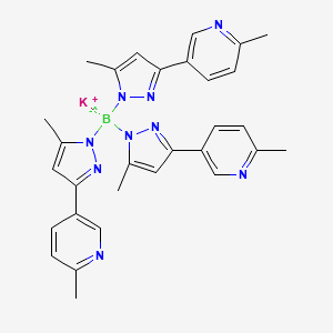 molecular formula C30H30BKN9 B574501 Potassium hydrotris (3-(6-methyl-3-pyridyl)-5-methylpyrazol-1-yl)borate CAS No. 184032-07-3