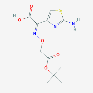 molecular formula C11H15N3O5S B574502 (2-Aminothiazol-4-yl)-tert-butoxycarbonylmethoxyimino acetic acid CAS No. 168551-88-0