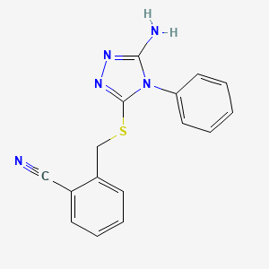 molecular formula C16H13N5S B5745030 2-{[(5-amino-4-phenyl-4H-1,2,4-triazol-3-yl)thio]methyl}benzonitrile 