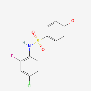 molecular formula C13H11ClFNO3S B5745034 N-(4-chloro-2-fluorophenyl)-4-methoxybenzenesulfonamide 