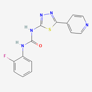 molecular formula C14H10FN5OS B5745068 N-(2-fluorophenyl)-N'-[5-(4-pyridinyl)-1,3,4-thiadiazol-2-yl]urea 