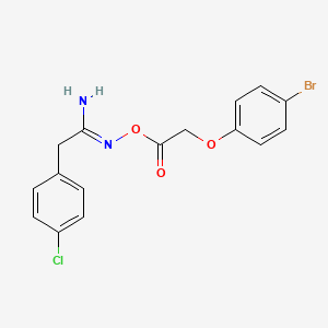 molecular formula C16H14BrClN2O3 B5745094 N'-{[(4-bromophenoxy)acetyl]oxy}-2-(4-chlorophenyl)ethanimidamide 