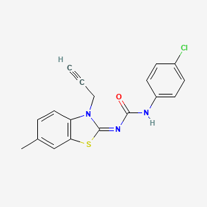 molecular formula C18H14ClN3OS B5745150 N-(4-chlorophenyl)-N'-[6-methyl-3-(2-propyn-1-yl)-1,3-benzothiazol-2(3H)-ylidene]urea 