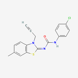 N-(4-chlorophenyl)-N'-[6-methyl-3-(2-propyn-1-yl)-1,3-benzothiazol-2(3H)-ylidene]urea