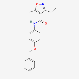 molecular formula C20H20N2O3 B5745158 N-[4-(benzyloxy)phenyl]-3-ethyl-5-methyl-4-isoxazolecarboxamide 