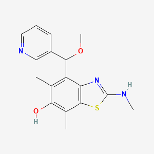 molecular formula C17H19N3O2S B574518 4-[Methoxy(3-pyridinyl)methyl]-5,7-dimethyl-2-(methylamino)-1,3-benzothiazol-6-ol CAS No. 164721-61-3