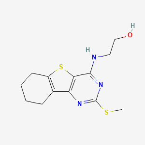 molecular formula C13H17N3OS2 B5745195 2-{[2-(methylthio)-6,7,8,9-tetrahydro[1]benzothieno[3,2-d]pyrimidin-4-yl]amino}ethanol 
