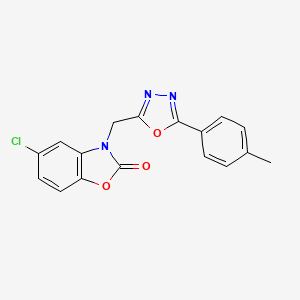 molecular formula C17H12ClN3O3 B5745207 5-chloro-3-{[5-(4-methylphenyl)-1,3,4-oxadiazol-2-yl]methyl}-1,3-benzoxazol-2(3H)-one 