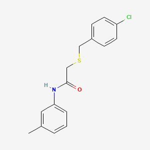 molecular formula C16H16ClNOS B5745239 2-[(4-chlorobenzyl)thio]-N-(3-methylphenyl)acetamide 