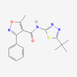 N-(5-tert-butyl-1,3,4-thiadiazol-2-yl)-5-methyl-3-phenyl-4-isoxazolecarboxamide