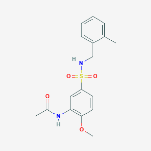 molecular formula C17H20N2O4S B5745242 N-(2-methoxy-5-{[(2-methylbenzyl)amino]sulfonyl}phenyl)acetamide 