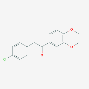 molecular formula C16H13ClO3 B5745265 2-(4-chlorophenyl)-1-(2,3-dihydro-1,4-benzodioxin-6-yl)ethanone 
