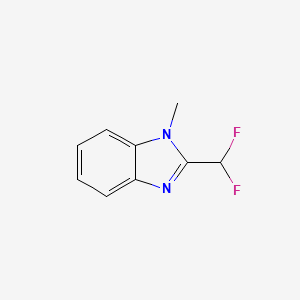 molecular formula C9H8F2N2 B574528 2-(difluoromethyl)-1-methyl-1H-1,3-benzodiazole CAS No. 180797-75-5