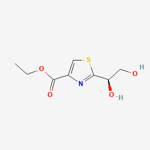 molecular formula C8H11NO4S B574529 (R)-ethyl 2-(1,2-dihydroxyethyl)thiazole-4-carboxylate CAS No. 172952-22-6