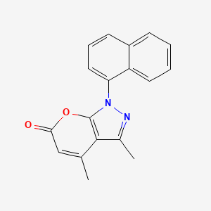 molecular formula C18H14N2O2 B5745298 3,4-dimethyl-1-(1-naphthyl)pyrano[2,3-c]pyrazol-6(1H)-one 