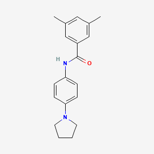 molecular formula C19H22N2O B5745306 3,5-dimethyl-N-[4-(1-pyrrolidinyl)phenyl]benzamide 