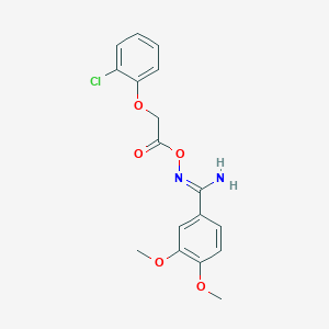 molecular formula C17H17ClN2O5 B5745307 N'-{[(2-chlorophenoxy)acetyl]oxy}-3,4-dimethoxybenzenecarboximidamide 