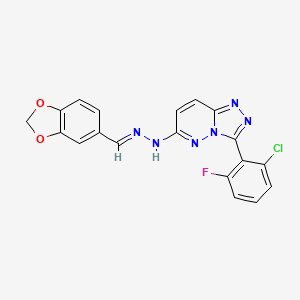 molecular formula C19H12ClFN6O2 B5745334 1,3-benzodioxole-5-carbaldehyde [3-(2-chloro-6-fluorophenyl)[1,2,4]triazolo[4,3-b]pyridazin-6-yl]hydrazone 