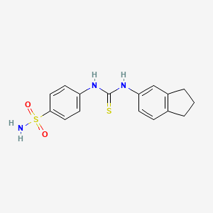 molecular formula C16H17N3O2S2 B5745345 4-{[(2,3-dihydro-1H-inden-5-ylamino)carbonothioyl]amino}benzenesulfonamide 