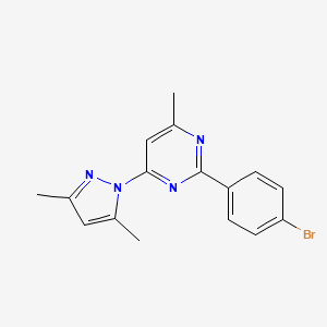 molecular formula C16H15BrN4 B5745364 2-(4-bromophenyl)-4-(3,5-dimethyl-1H-pyrazol-1-yl)-6-methylpyrimidine 