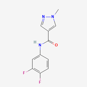 molecular formula C11H9F2N3O B5745367 N-(3,4-difluorophenyl)-1-methyl-1H-pyrazole-4-carboxamide 